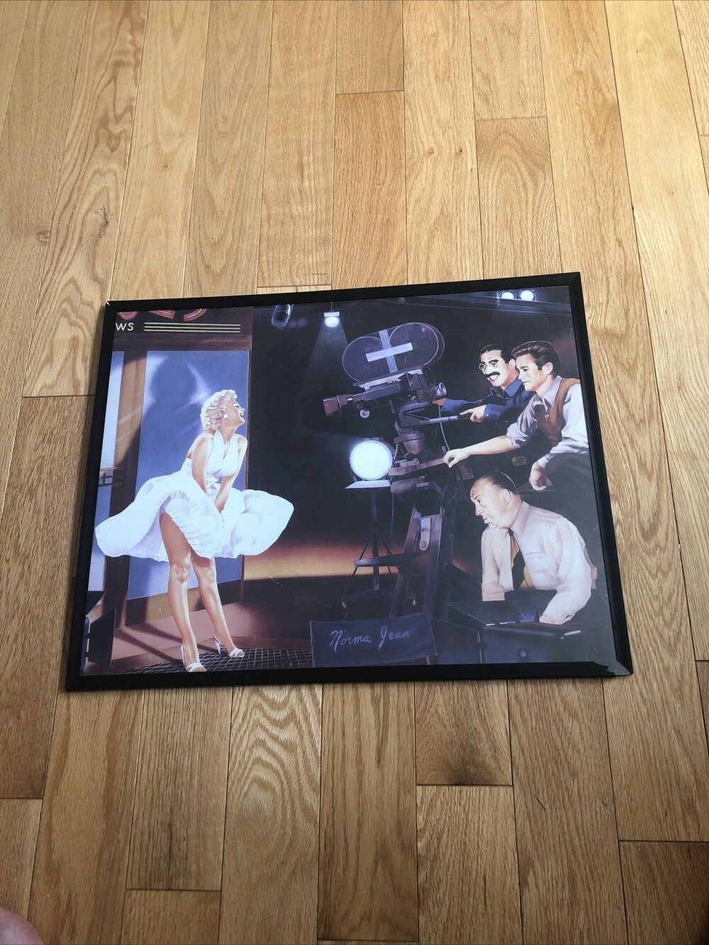 Marilyn Monroe Movie Set Picture 20" x 16" Plastic Framed Hitchcock-Mark-Dean